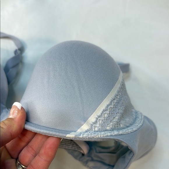 VS Body by Victoria, lined perfect coverage, periwinkle blue & lace, Size 34DD - Picture 8 of 14